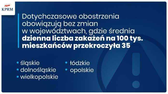 Informacja Ministerstwa Zdrowia dotycząca obostrzeń.