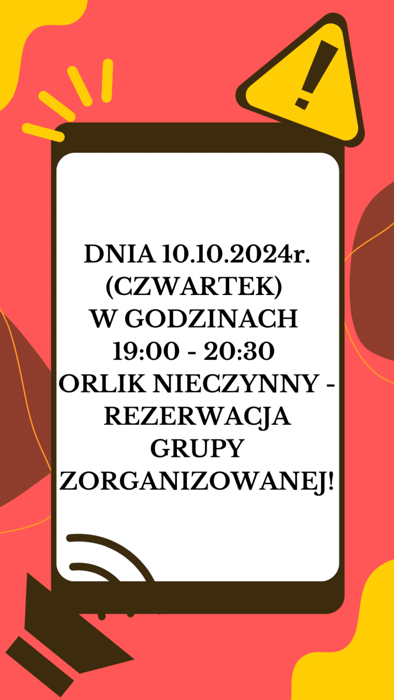 WAŻNA INFORMACJA – ORLIK WIŃSKO!