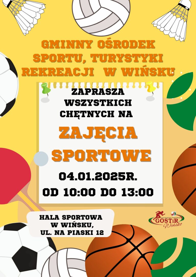 ZAJĘCIA SPORTOWE DLA WSZYSTKICH CHĘTNYCH!