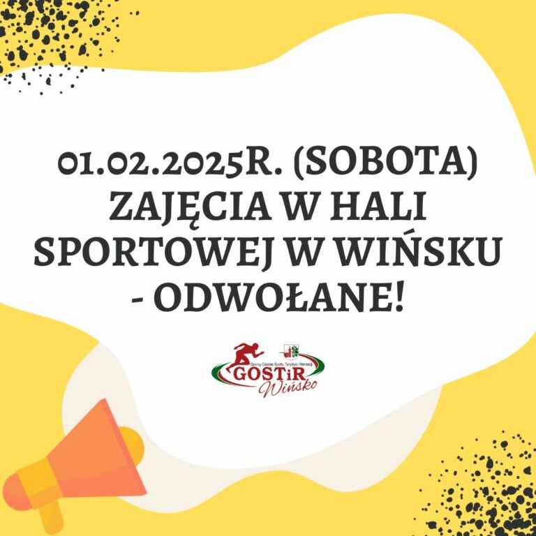 ZAJĘCIA SPORTOWE W HALI – ODWOŁANE!