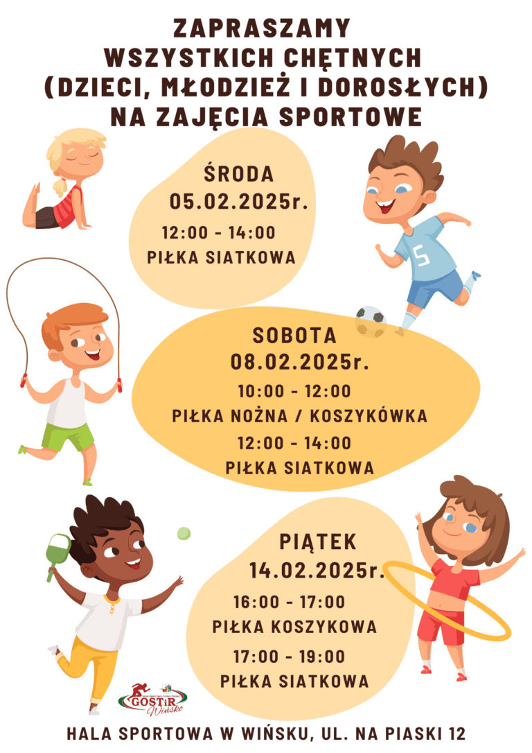 ZAJĘCIA SPORTOWE PODCZAS FERII ZIMOWYCH.