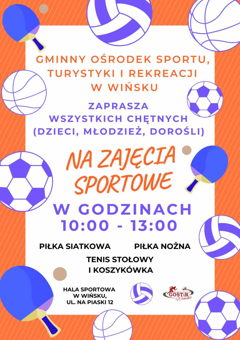 ZMIANA W GODZINACH SOBOTNICH ZAJĘĆ SPORTOWYCH!