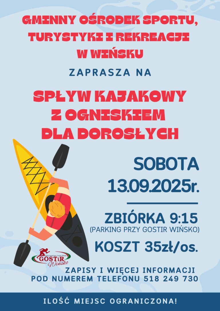 SPŁYW KAJAKOWY DLA DOROSŁYCH!