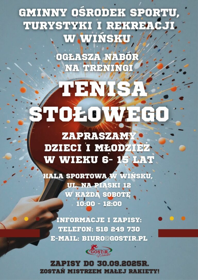 WIELKI POWRÓT TENISA STOŁOWEGO W GMINIE WIŃSKO!